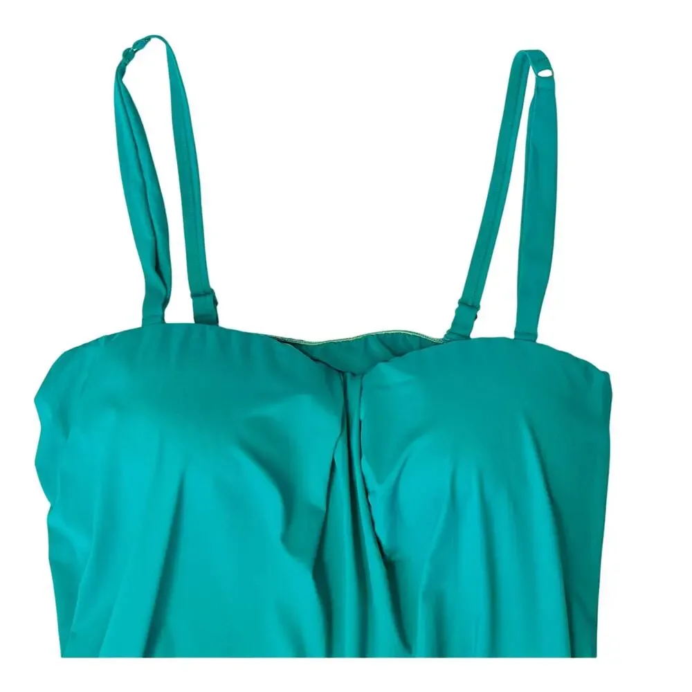 Coco Reef Bra Sized Side Tie Tankini Swim Top Turquoise Size 38C